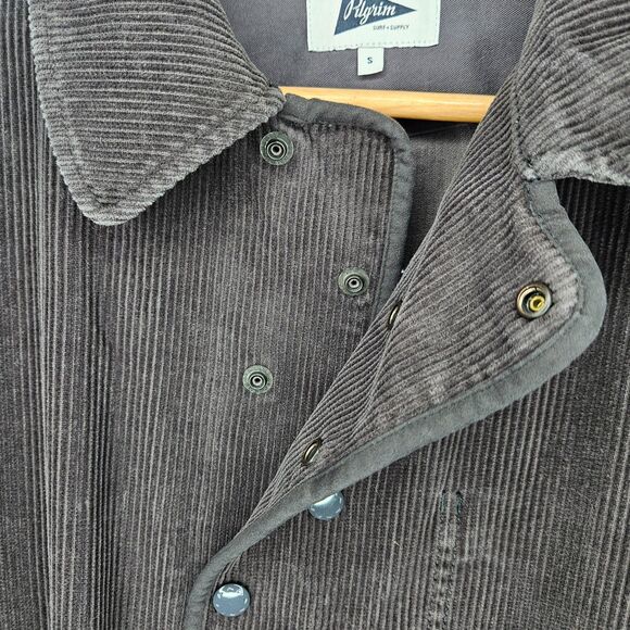 PILGRIM SURF + SUPPLY Mendal Corduroy Welders Jacket Mens Small Gray Snaps Japan - Picture 4 of 9